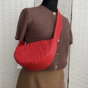 NWT M&S Red Quilted Crossbody Bag